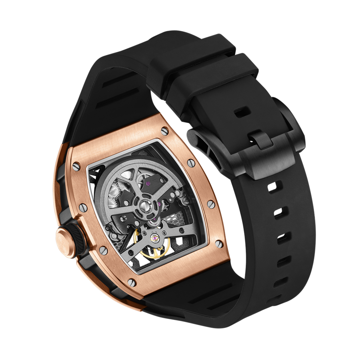 New Hollow Out Dial Men Mechanical Watch Fashion Stainless Steel Automatic Wristwatch Waterproof Watch Clock Montre Homme 9190-5