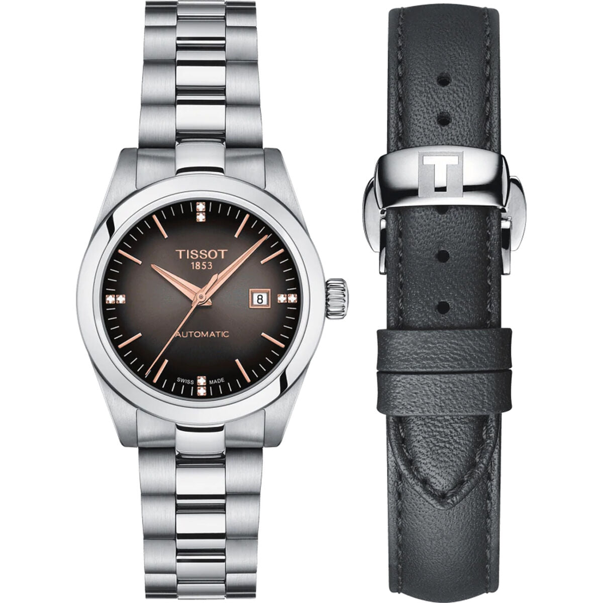 Men's Watch Tissot T-MY LADY AUTOMATIC W-DIAMONDS Black Silver-0