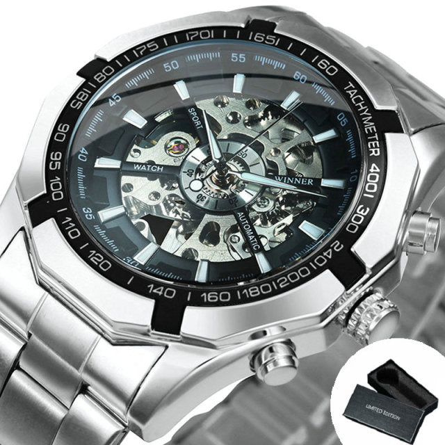 Watch Men Skeleton Automatic Mechanical Watch Gold Skeleton Vintage Man Watch Mens Watches